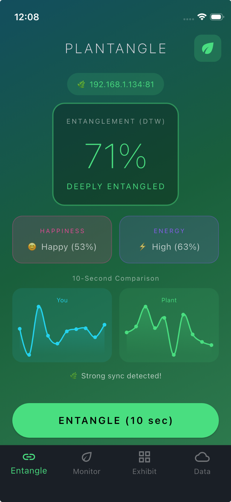 Plantangle App - Entangle Mode